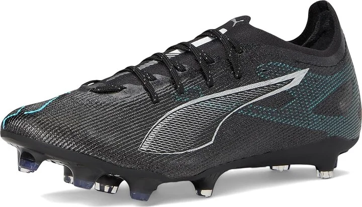 PUMA Ultra 5 Pro Firm, Artificial Ground Soccer Cleats Men's Soccer Shoes Puma Black-Puma Silver-Bright Aqua : 10 D - Medium, Synthetic - Image 5
