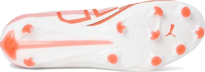 PUMA Ultra 5 Pro Firm, Artificial Ground Soccer Cleats Men's Soccer Shoes Puma White-Puma Black-Glowing Red : 9 D - Medium, Synthetic - Image 3