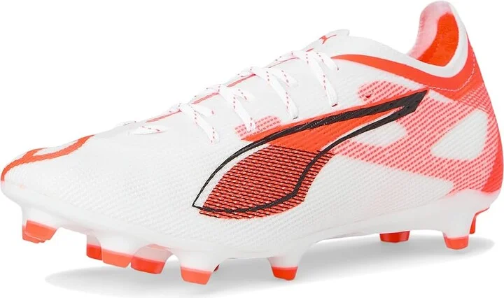 PUMA Ultra 5 Pro Firm, Artificial Ground Soccer Cleats Men's Soccer Shoes Puma White-Puma Black-Glowing Red : 9 D - Medium, Synthetic - Image 5
