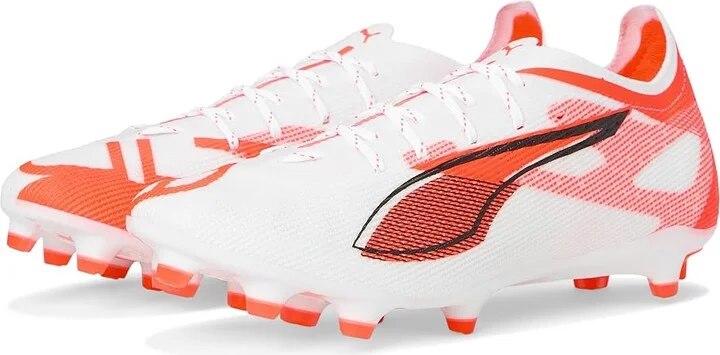 PUMA Ultra 5 Pro Firm, Artificial Ground Soccer Cleats Men's Soccer Shoes Puma White-Puma Black-Glowing Red : 9 D - Medium, Synthetic