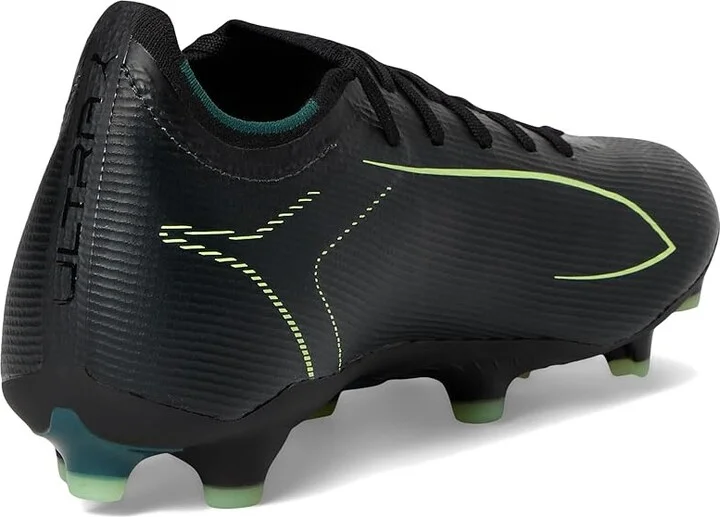 PUMA Ultra 6 Match Firm, Artificial Ground Soccer Cleats Men's Soccer Shoes Black/Fizzy Light/Green Terrain : 8 D - Medium, Textile - Image 4