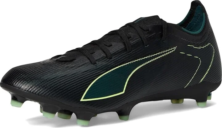 PUMA Ultra 6 Match Firm, Artificial Ground Soccer Cleats Men's Soccer Shoes Black/Fizzy Light/Green Terrain : 8 D - Medium, Textile - Image 5