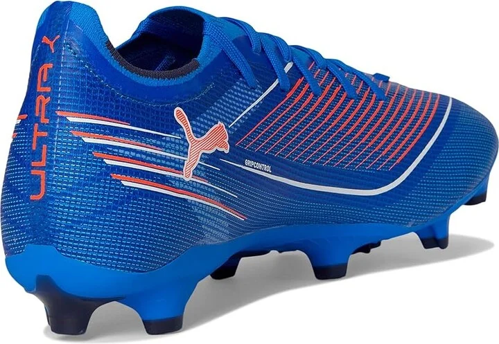 PUMA Ultra 6 Match Firm, Artificial Ground Soccer Cleats Men's Soccer Shoes Ultra Blue/White/Glowing Red : 14 D - Medium, Textile - Image 4