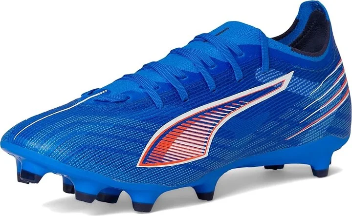 PUMA Ultra 6 Match Firm, Artificial Ground Soccer Cleats Men's Soccer Shoes Ultra Blue/White/Glowing Red : 14 D - Medium, Textile - Image 5