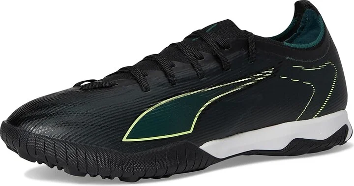 PUMA Ultra 6 Match Turf Trainer Soccer Cleats Men's Soccer Shoes Black/Fizzy Light/Green Terrain : 10.5 D - Medium, Textile - Image 5