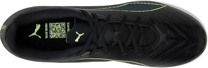 PUMA Ultra 6 Play Firm, Artificial Ground Soccer Cleats Men's Soccer Shoes Black/Fizzy Light/Green Terrain : 9.5 D - Medium, Synthetic - Image 2