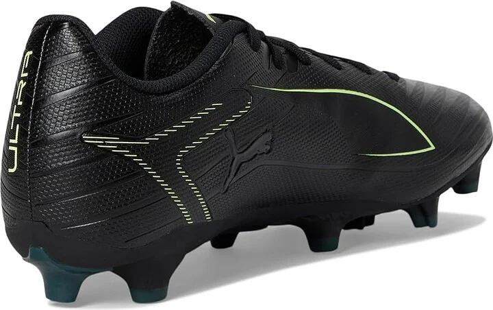 PUMA Ultra 6 Play Firm, Artificial Ground Soccer Cleats Men's Soccer Shoes Black/Fizzy Light/Green Terrain : 9.5 D - Medium, Synthetic - Image 4