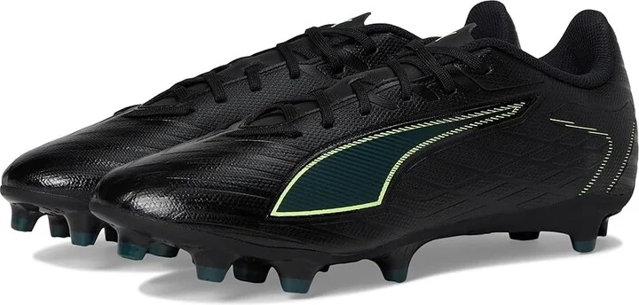PUMA Ultra 6 Play Firm, Artificial Ground Soccer Cleats Men's Soccer Shoes Black/Fizzy Light/Green Terrain : 9.5 D - Medium, Synthetic