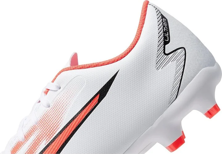 PUMA Ultra Play Firm Ground/Artificial Ground Soccer Cleats Men's Shoes PUMA White/PUMA Black/Fire Orchid : 7.5 D - Medium - Image 4