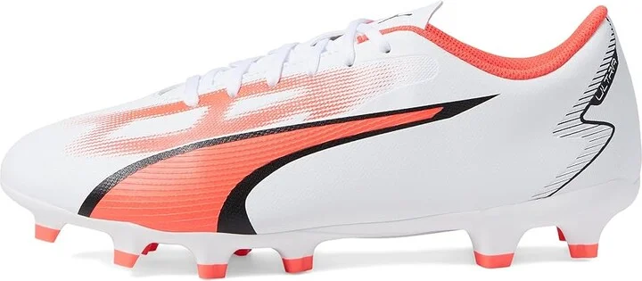 PUMA Ultra Play Firm Ground/Artificial Ground Soccer Cleats Men's Shoes PUMA White/PUMA Black/Fire Orchid : 7.5 D - Medium - Image 5