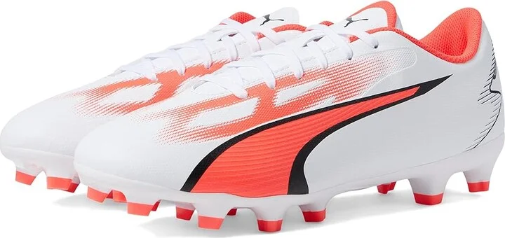 PUMA Ultra Play Firm Ground/Artificial Ground Soccer Cleats Men's Shoes PUMA White/PUMA Black/Fire Orchid : 7.5 D - Medium