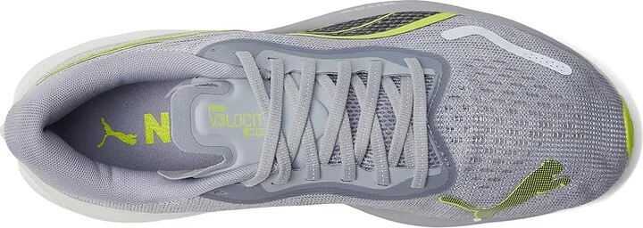 PUMA Velocity Nitro 3 Running Shoes Men's Running Shoes Gray Fog/Lime Pow/PUMA Black : 13 D - Medium, Synthetic/Textile - Image 2