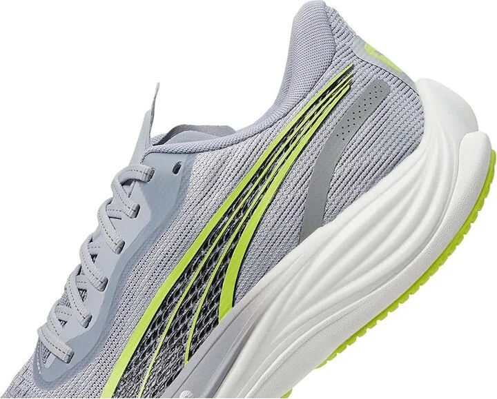 PUMA Velocity Nitro 3 Running Shoes Men's Running Shoes Gray Fog/Lime Pow/PUMA Black : 13 D - Medium, Synthetic/Textile - Image 4