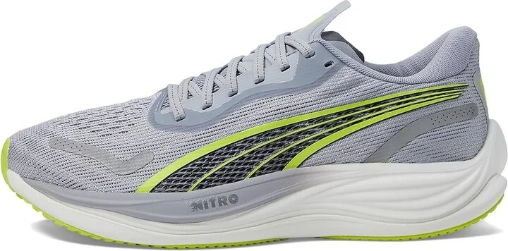 PUMA Velocity Nitro 3 Running Shoes Men's Running Shoes Gray Fog/Lime Pow/PUMA Black : 13 D - Medium, Synthetic/Textile - Image 6