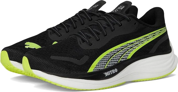 PUMA Velocity Nitro 3 Running Shoes Men's Running Shoes Puma Black/Yellow Alert : 9.5 D - Medium, Synthetic