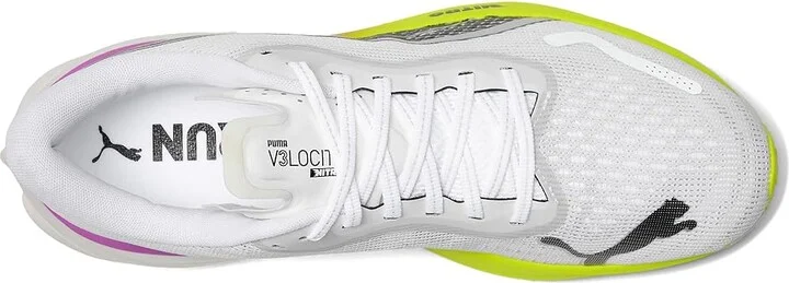PUMA Velocity Nitro 3 Running Shoes Men's Running Shoes Puma White/Pure Magenta/Yellow Alert : 8 D - Medium, Synthetic - Image 2