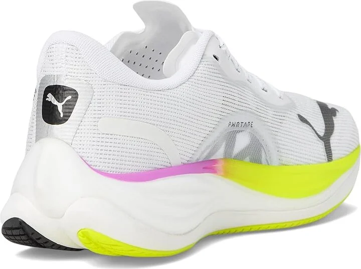 PUMA Velocity Nitro 3 Running Shoes Men's Running Shoes Puma White/Pure Magenta/Yellow Alert : 8 D - Medium, Synthetic - Image 4