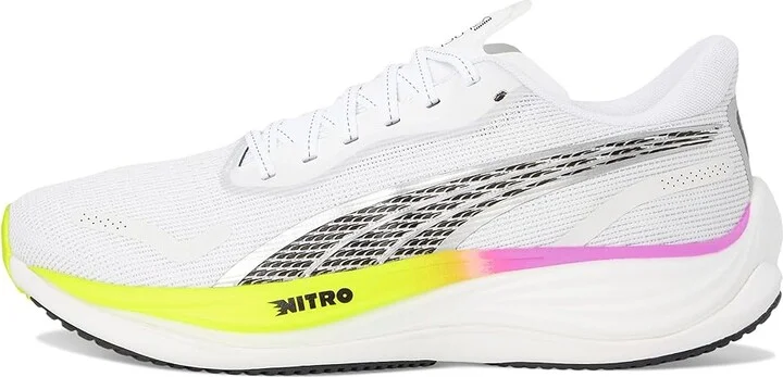 PUMA Velocity Nitro 3 Running Shoes Men's Running Shoes Puma White/Pure Magenta/Yellow Alert : 8 D - Medium, Synthetic - Image 6