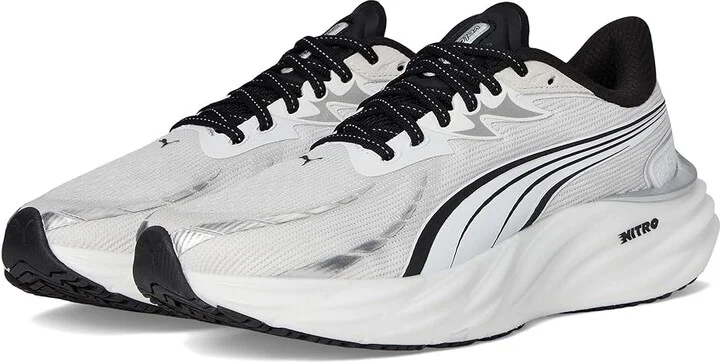 PUMA Velocity Nitro Running Shoes Women's Shoes White/Black : 9 B - Medium, Textile