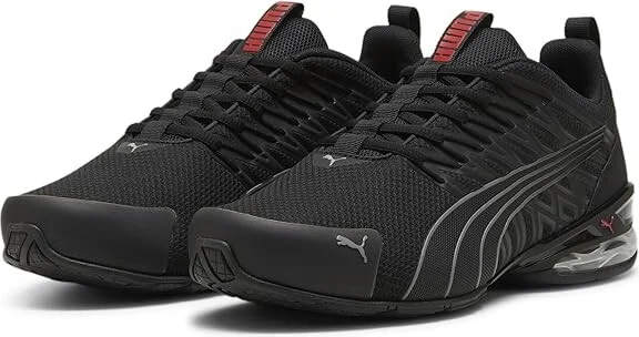 PUMA Voltaic Evo Cross Training Shoes Men's Cross Training Shoes Puma Black/Stormy Slate/For All Time Red : 9 D - Medium, Synthetic/Textile