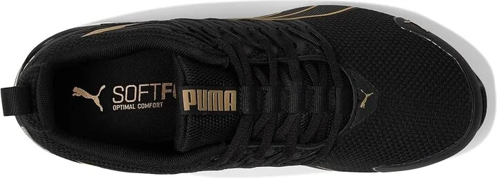 PUMA Voltaic Evo Cross Training Shoes Women's Running Shoes Puma Black/Puma Gold : 8.5 B - Medium, Synthetic/Textile - Image 2