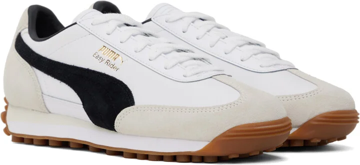 PUMA White & Black Easy Rider Mix Sneakers - Image 4