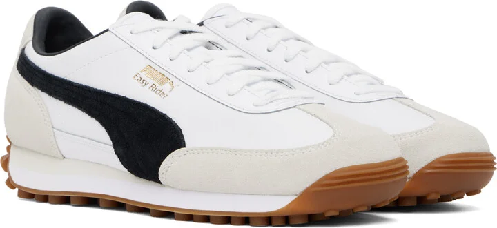 PUMA White & Black Easy Rider Mix Sneakers - Image 4