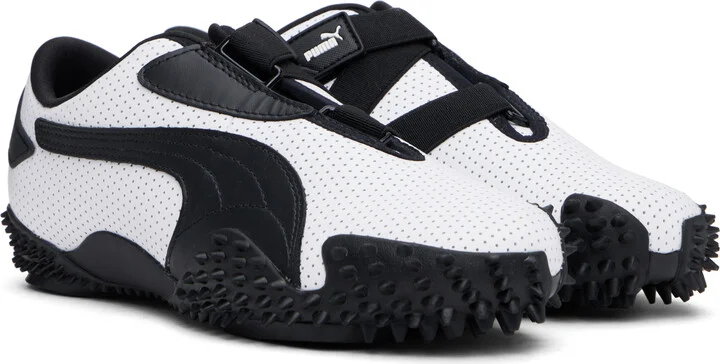 PUMA White & Black Mostro Perforated Sneakers - Image 4