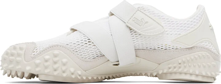 PUMA White & Gray Mostro Mesh Sneakers - Image 3