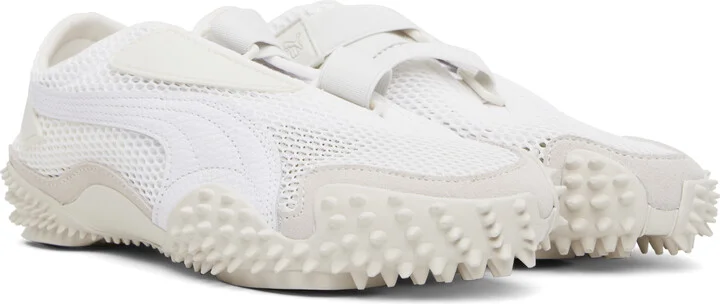 PUMA White & Gray Mostro Mesh Sneakers - Image 4
