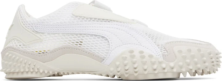 PUMA White & Gray Mostro Mesh Sneakers