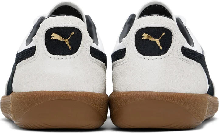 PUMA White & Gray Palermo Leather Sneakers - Image 2