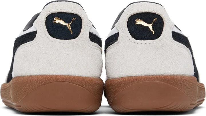 PUMA White & Gray Palermo Leather Sneakers - Image 2