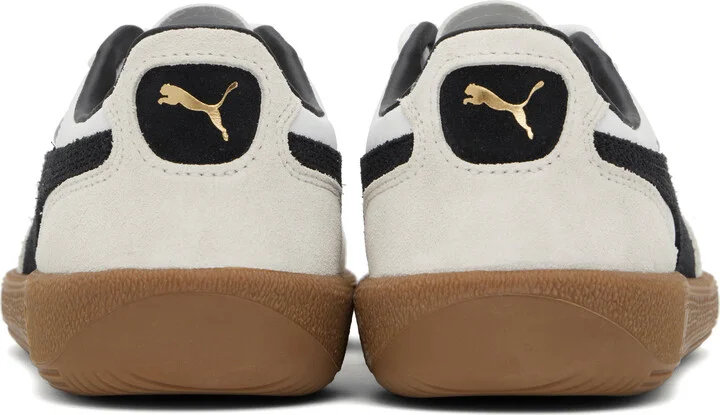PUMA White & Gray Palermo Leather Sneakers - Image 2