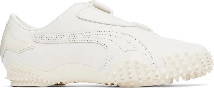 PUMA White Mostro Leather Sneakers