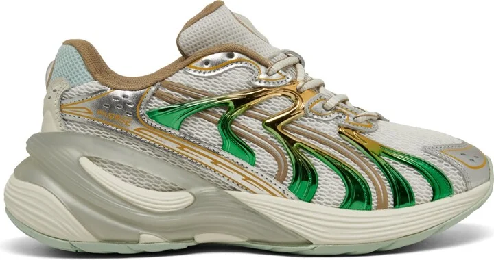 Puma Women's Inverse Shimmer Casual Sneakers from Finish Line - Warm White, Archive Gold - Image 2