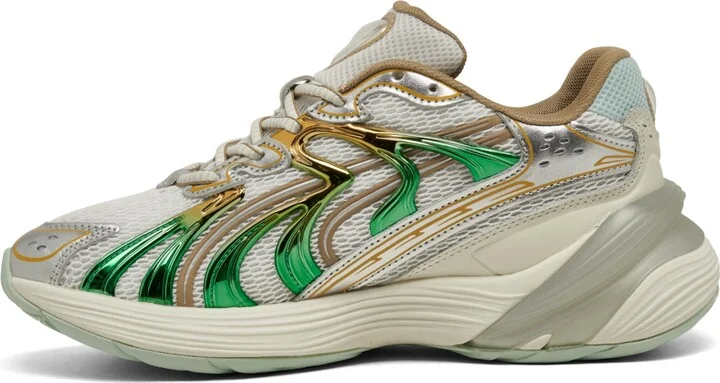 Puma Women's Inverse Shimmer Casual Sneakers from Finish Line - Warm White, Archive Gold - Image 3