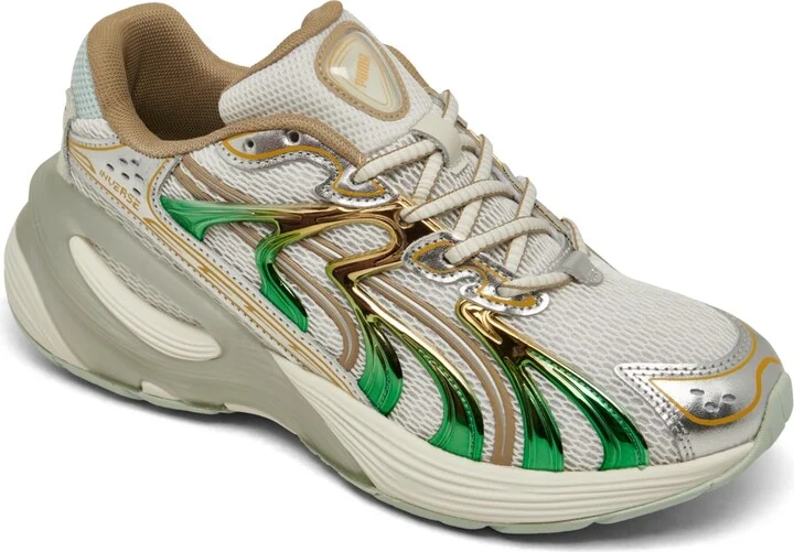 Puma Women's Inverse Shimmer Casual Sneakers from Finish Line - Warm White, Archive Gold