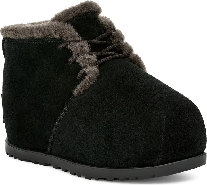 Pumped Faux Fur Trim Slipper Bootie