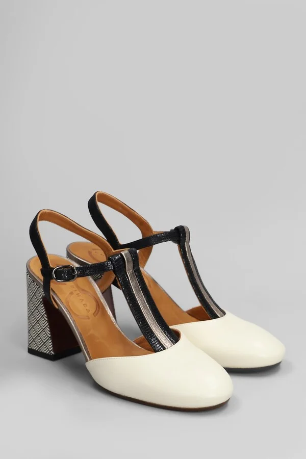 Pumps In Beige Leather - Image 2