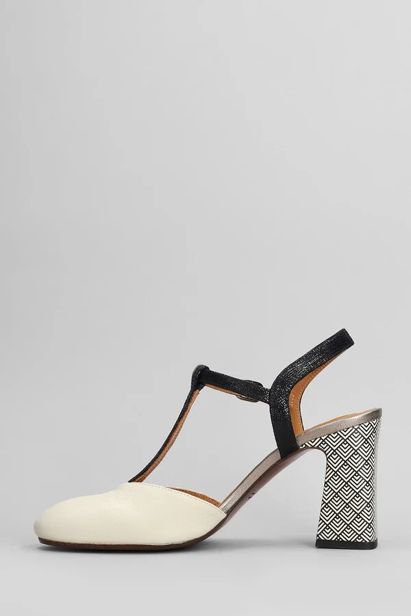 Pumps In Beige Leather - Image 3