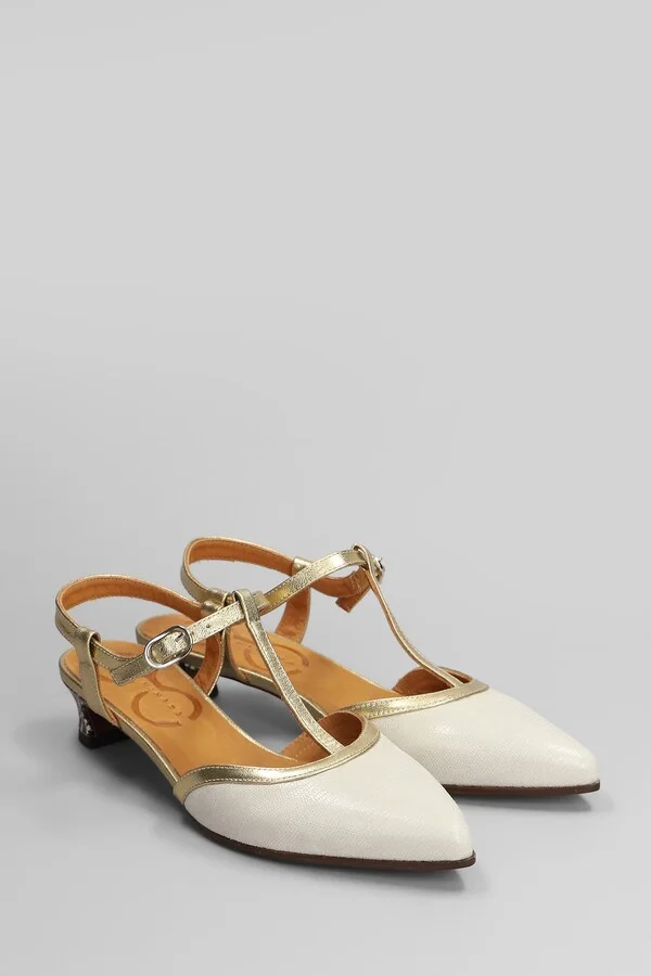 Pumps In Beige Leather - Image 2