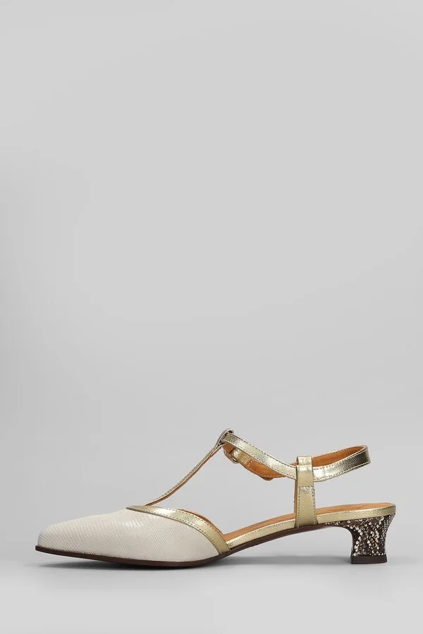 Pumps In Beige Leather - Image 3
