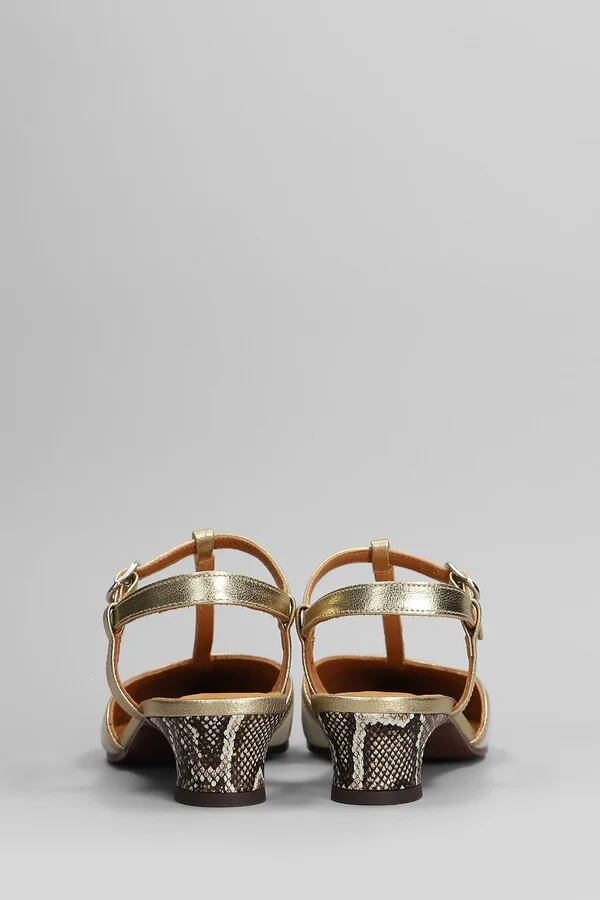 Pumps In Beige Leather - Image 4