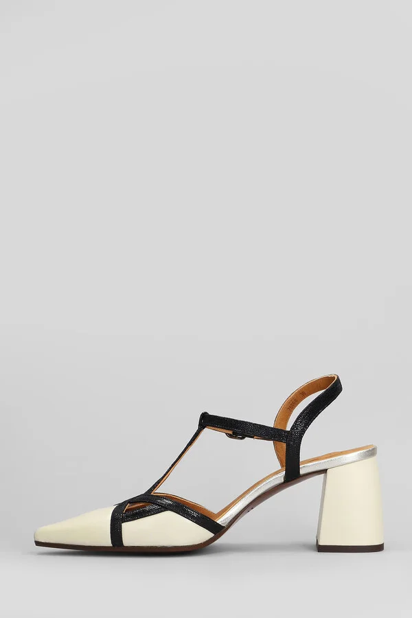 Pumps In Beige Leather - Image 3
