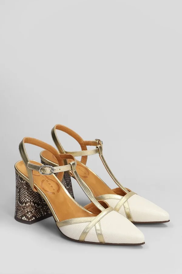 Pumps In Beige Leather - Image 2
