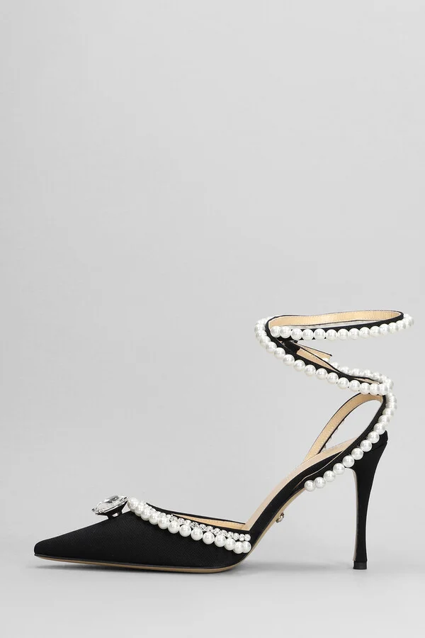 Pumps In Black Fabric - Image 3