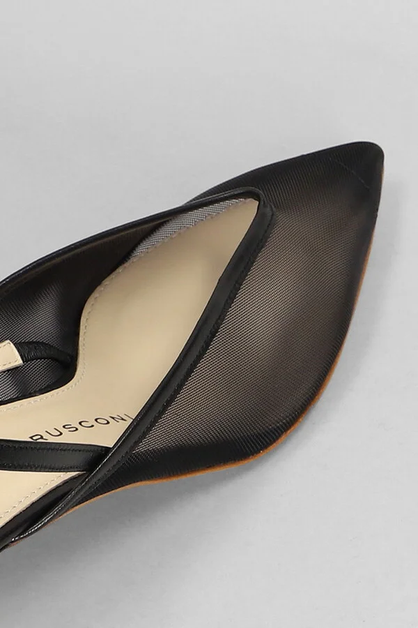 Pumps In Black Leather And Fabric - Image 5
