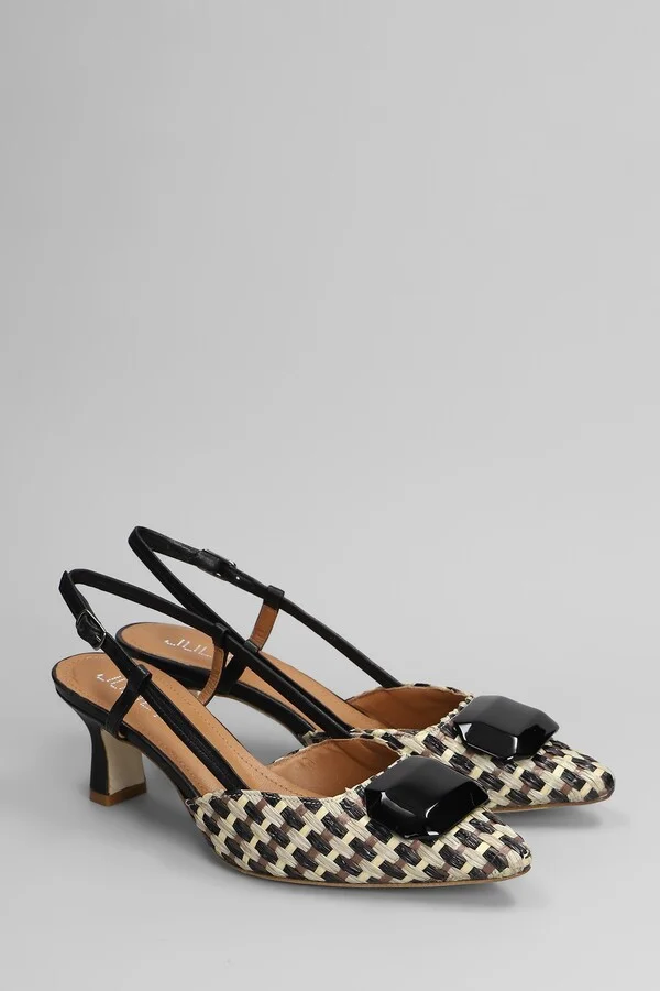 Pumps In Black Raffia - Image 2