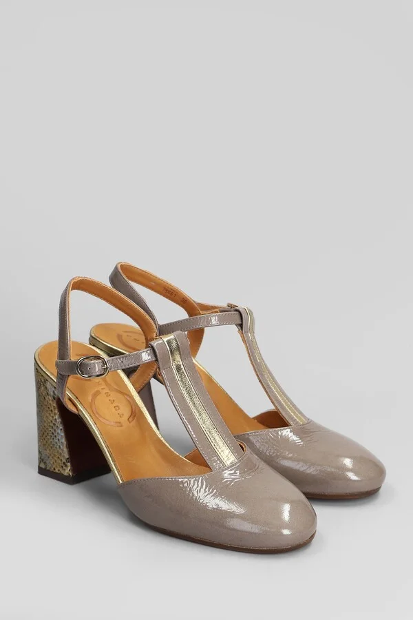 Pumps In Brown Patent Leather - Image 2